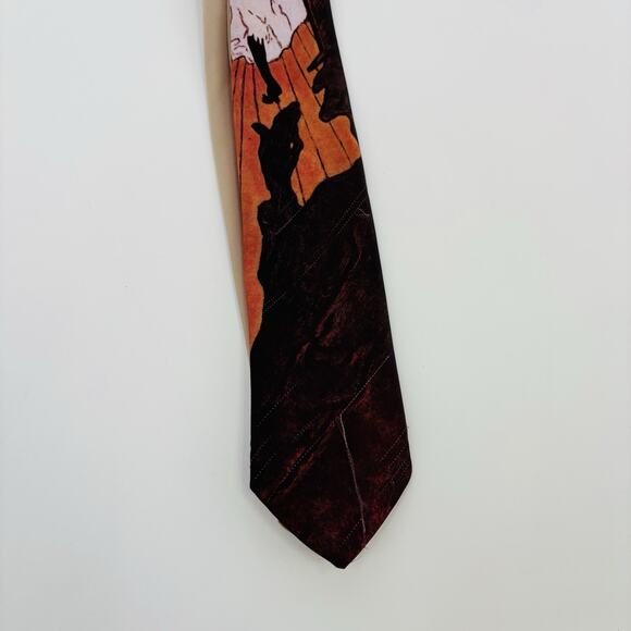 Vintage Ralph Marlin Moulin Rouge gray 1987 Necktie Rare 80’s VTG - Picture 4 of 5